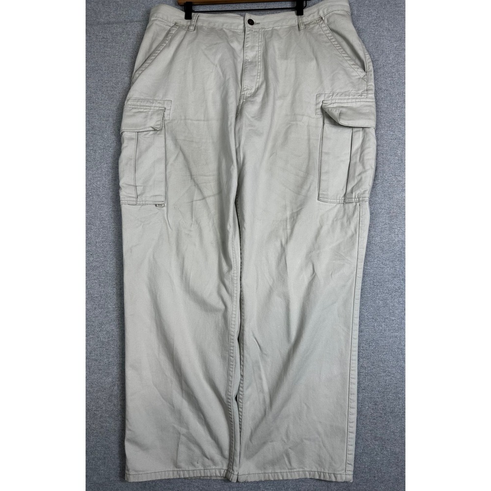 Vintage Tommy Hilfiger Baggy Cargo Pants 40x32 Khaki Y2K Skater Cotton Twill